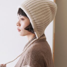 RACAL|ローゲージ リブニット フーディー ビーニー ニット帽 ニットキャップ 帽子 防寒 Hoodie Beanie RL-26-059W ラカル