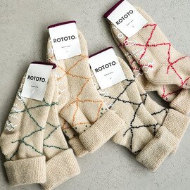 ROTOTO|メリノラムウール ルームソックス ”ベニワレン” ソックス 靴下 くつした ナチュラル ギフト 贈り物 プレゼント r1633