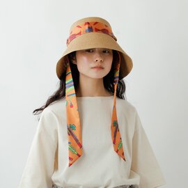 manipuri｜プリントスカーフ 深つば付き ハット fukatsuba-hat-ms 帽子