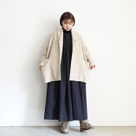 ichi × TAION|"ichi × TAION" Knit Cardigan + Leopard Inner Down Vest