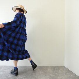 ichi Antiquités|ブルータータンチェック切替ワンピース(1100605)