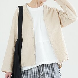 prit|【40%OFF】20/1リネンコットンボイル裾ゴムカーディガン レディース トップス シャツ生地 布帛 p81510