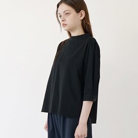 Mochi｜ gather blouse(organic cotton)[ms21-b-01/black] ギャザーブラウス