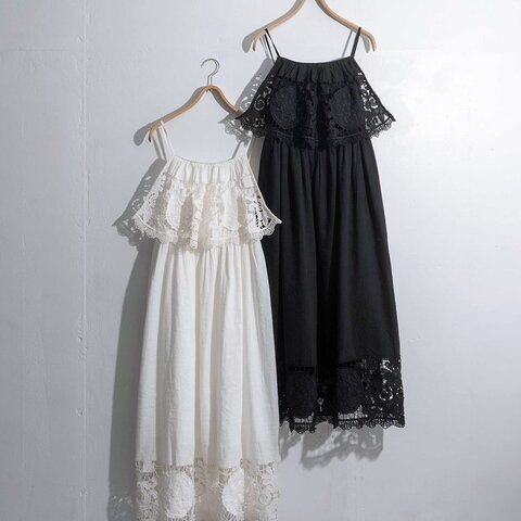 crinkle crinkle crinkle|キャミワンピース リネンコットン レース キャミソール ドレス linen cotton motif lace cami dress CC-3544 クリンクル クリンクル クリンクル