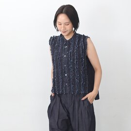 UNIVERSAL TISSU|大人上品なフレンチリネン スリーブレスフリルブラウス kurashisha summer fashion