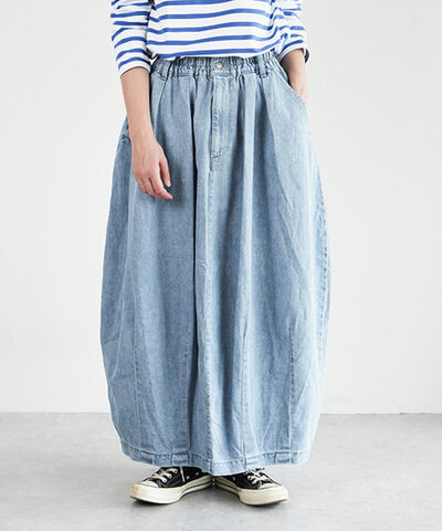 HARVESTY|10ozデニムサーカススカート ライトブルー A22504