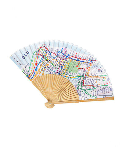 KIKKERLAND|NYC TRANSIT MAP FAN トランジットマップファン 扇子 kfa14
