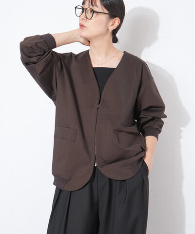 MIDIUMISOLID|compression zip cardigan コンプレッション・ジップ・カーディガン レディース アウター ジャケット 1-111012