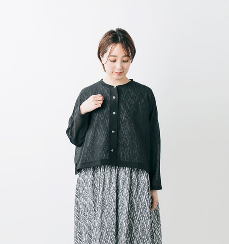 mizuiro ind|ワッシャー ボイル ショート カーディガン 1-210060-yo