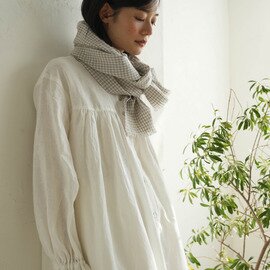 TUTIE.|【megumi×TUTIE.】リネンギンガムチェックストール|受注生産|5月上旬発送