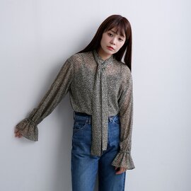 MICA&DEAL|レオパード シフォン 2way ボウタイ ブラウス 0126301091o