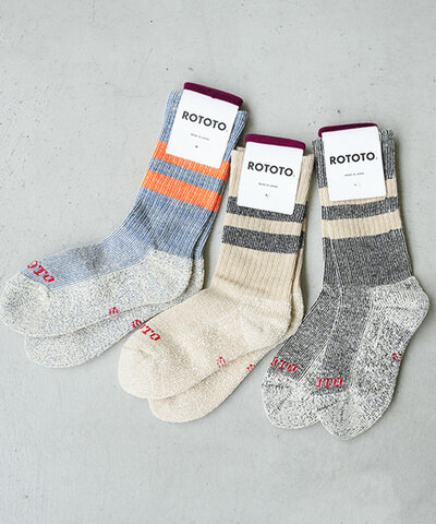 ROTOTO|PILE STRIPE MARL SOCKS パイルストライプ マールソックスユニセックス r1589