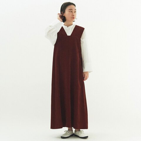 yuni｜コットンレーヨンシャツコール　ジャンパースカート　1701OP001232