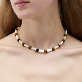 IRIS47｜marmaid necklace tigereye　ネックレス　天然石　モード