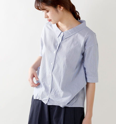 kelen│5分袖変形タックシャツ“TYDE” lkl17hbl27-yh