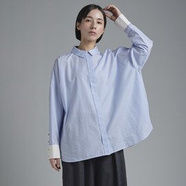 T.Tutie.|コットンセルロースストライプシャツ 長袖シャツ ブラウス