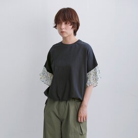 sosotto|40/2シルケット天竺 裾ドロスト LIBERTY ギャザースリーブ Tシャツ 42631132