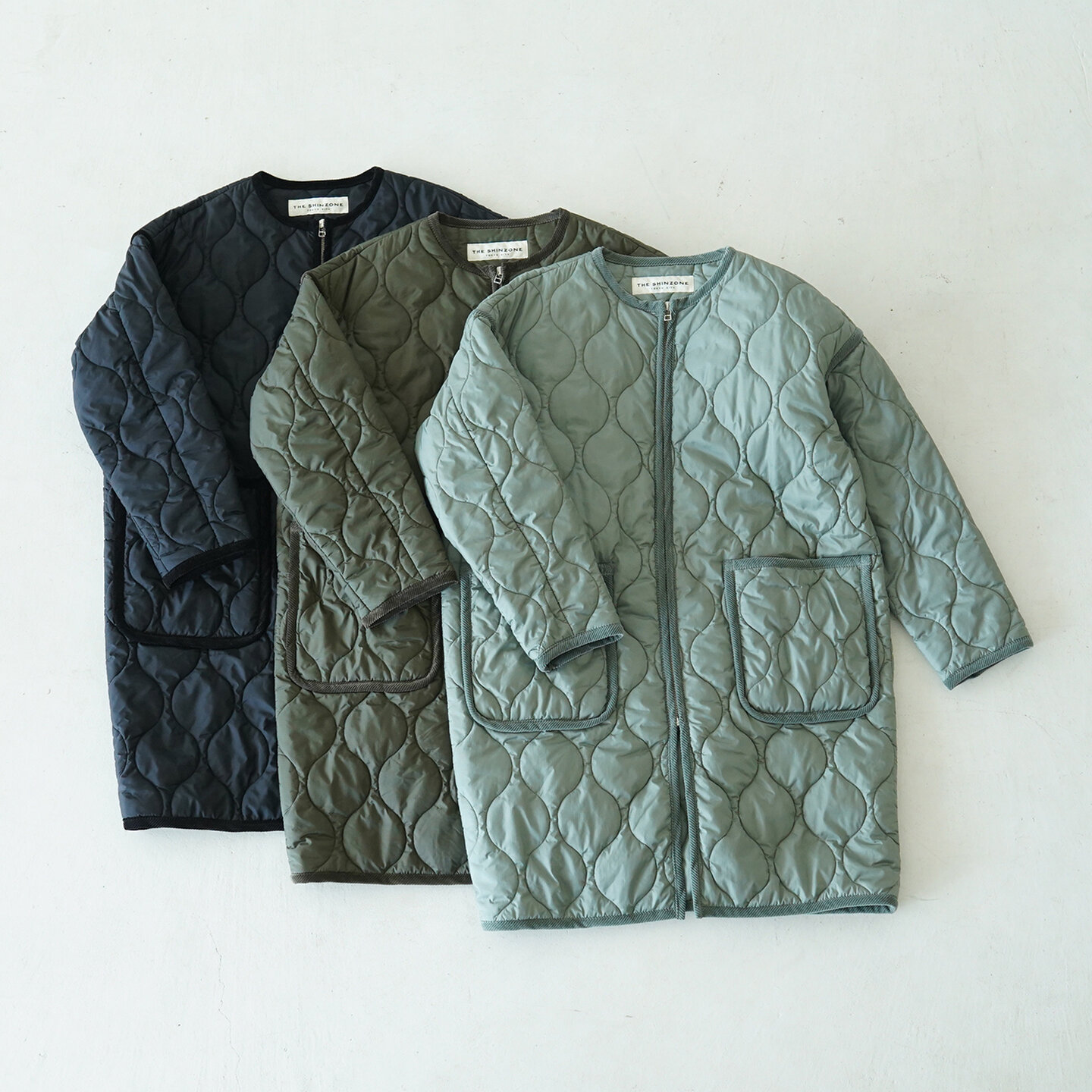 Shinzone キルティング コート ミリタリー ノーカラー Quilting Coat 21amsco05 シンゾーン Crouka クローカ キナリノモール