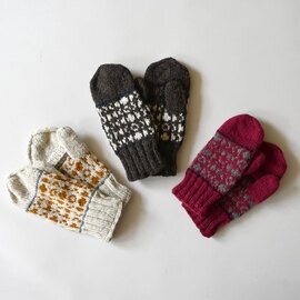 sisam|ミチカケミトン【クリスマスギフト】【ちくちくしない手袋】【手編みニット】