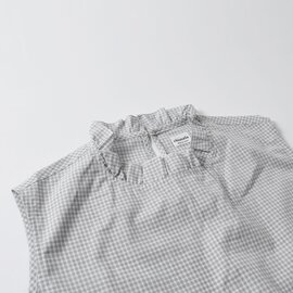 chimala｜コットン ポプリン フリル カラー スリーブレス シャツ cs35-s01b-yh