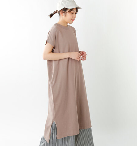 TRAVAIL MANUEL|コットンクラシック天竺フレンチスリーブワンピース 201011-yn