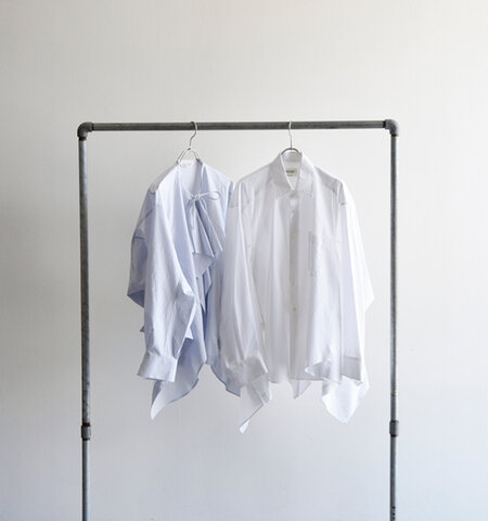 beautiful people|フィンクスコットン 2way ストライプ ラッフル シャツ “Double-end finx stripe ruffle shirt” 1545106006-kk