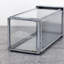 PUEBCO｜GLASS BOX WITH RECYCLE STEEL LID【Cotton Swab】