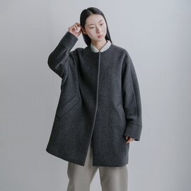 TICCA|ウール ノーカラー テント コート tbfa-204【2026aw先行受注会】