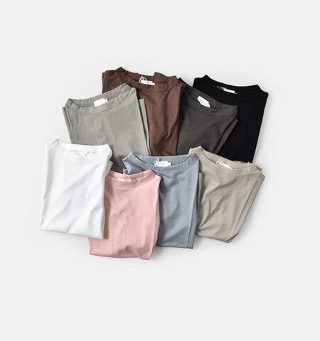 handvaerk|60/2ジャージー ボトルネック 半袖 Tシャツ 6250-mn