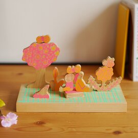 fujisen|4月 遊び飾り。お花見 春 ピクニック 桜 木製製品 インテリア 雑貨 積み木 おもちゃ 置き物 日本製 季節の飾り ギフト プレゼント フジセン