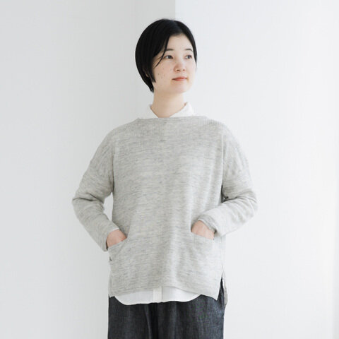 TUTIE.|トップ杢リネンニットワイドプルオーバー