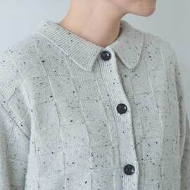 yuni|5G Nep/w block pattern knit shirt cardigan 1701KN012262