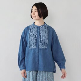 ista-ire|コットンリネンデニムのフリンジブラウス