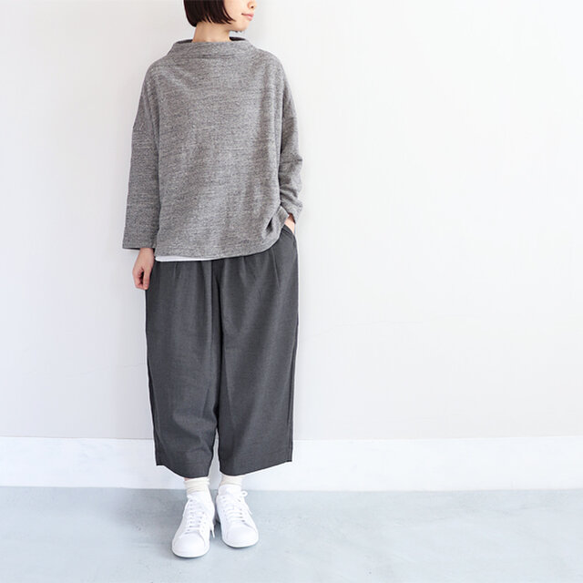 杢グレー 着用、モデル身長:164cm