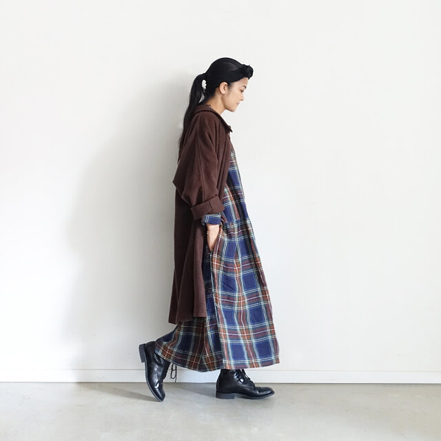 Model 158cm、Navy 着用