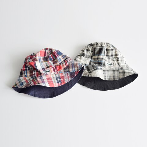 PENNEYS|コットン マドラスチェック / ツイル 2way パッチワーク バケットハット 帽子 pn25s010-fn