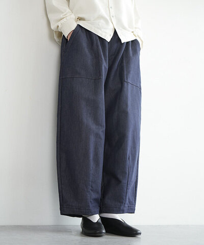 prit|ニットデニム 裾ダーツベイカーパンツ レディース ボトムス フルレングス p70602
