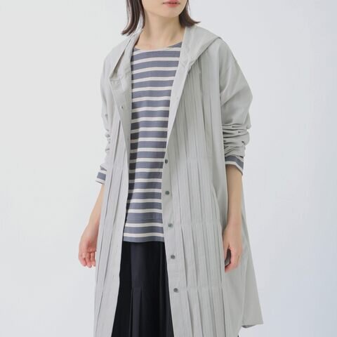 T.Tutie.|コットンブロードフードタックロングシャツ コート ワンピース