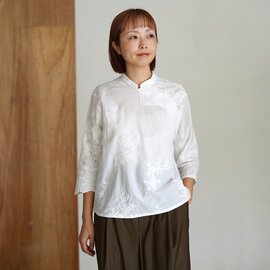 mizuiro ind|レース シノワズリ シャツ 長袖 lace chinoiserie shirt 1-230168 ミズイロインド