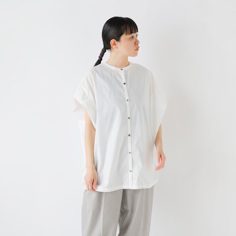 siro de labonte|コットン ストレッチ ブロード タックスリーブ 2way シャツ r523308-mn