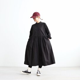 SOIL|ピンドット・バンドカラーシャツワンピース