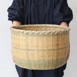 丈夫で編み目がきれい 茨城 真竹深丸かご(大) kurashisha