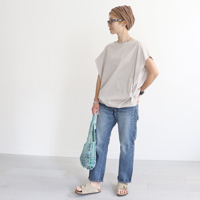 アイボリー×ベージュ 着用、モデル身長:158cm