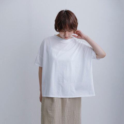 NARU|接触冷感 110/2サイロプレミアム コットン ワイド 半袖Tシャツ 629201