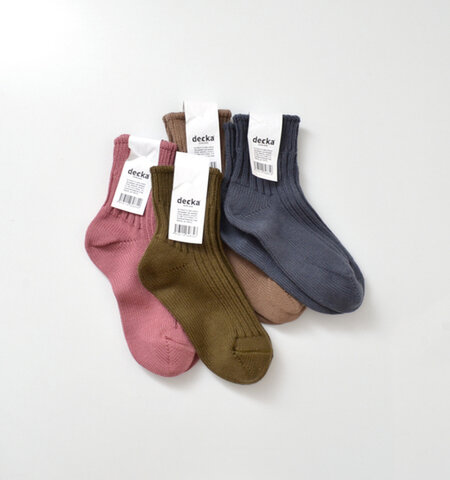 decka quality socks｜ショートレングスローゲージリブソックス low-gauge-rib-socks-yn  靴下 