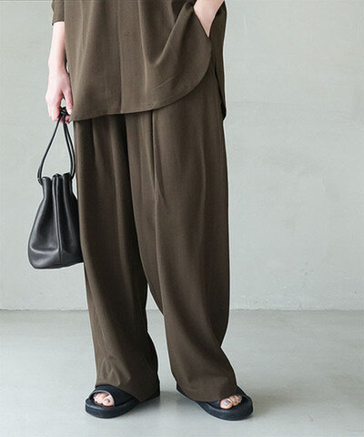 solamonat poche|ポリスパンワイドパンツ スラックス ボトムス 【ご予約商品/3月中旬頃入荷予定】poche-ps-wpt