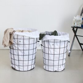 PUEBCO|WIRE BASKET WITH PLAIN LAUNDRY BAG