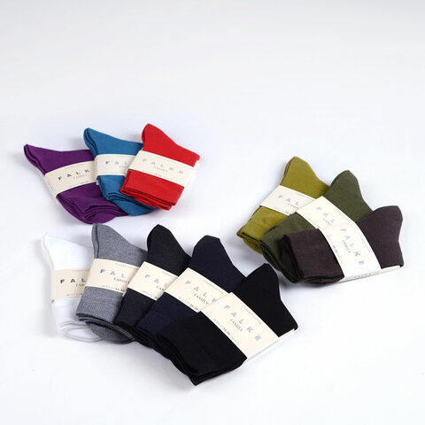 FALKE|ファミリー ソックス FAMILY SOCKS ショート丈 無地 ソリッド ソックス 靴下 フットウェア 47675 ファルケ
