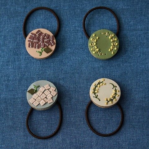 Kanmi|刺繍が可愛い「sa i te ヘアゴム」【H23-85】