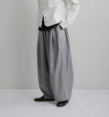 mizuiro ind|とろみ ドレープ ワイド タック パンツ 2-260051